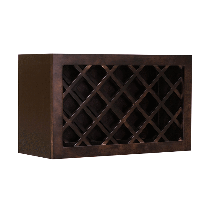 Anchester Espresso Wall Wine Rack Cabinet
