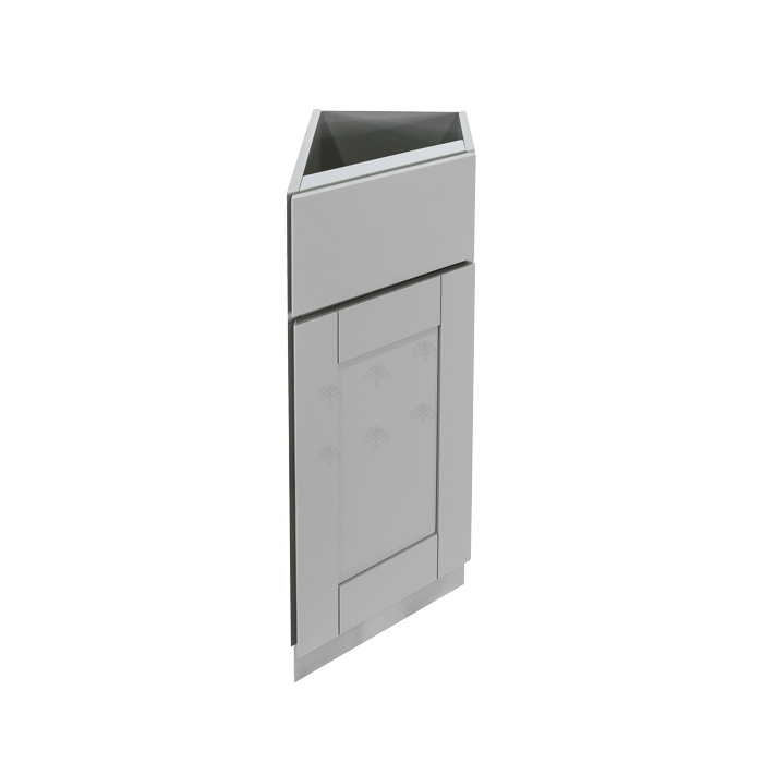 Anchester Gray Base End Angle Cabinet 1 Fake Drawer 1 Door Adjustable Shelf (Right)