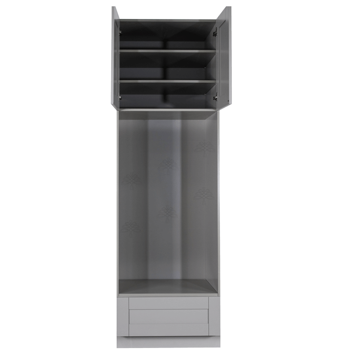 Anchester Gray Tall Double Oven Cabinet 2 Upper Doors and 1 Lower Drawer