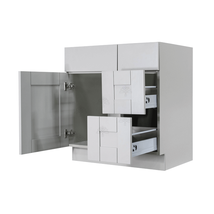 Anchester Gray Vanity Sink Base Cabinet 1 Dummy Drawer 1 Door (Right)