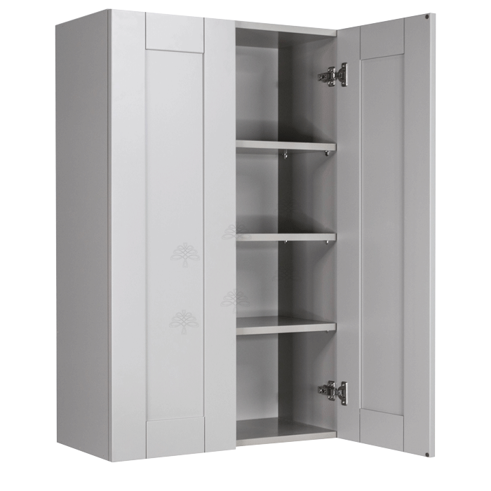 Anchester Gray Wall Cabinet 2 Doors 3 Adjustable Shelves