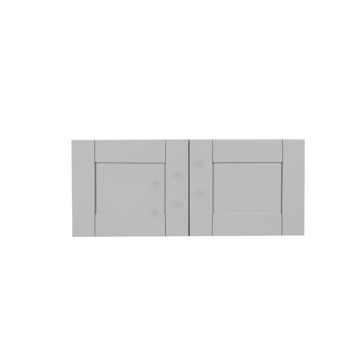 Anchester Gray Wall Cabinet 2 Doors No Shelf 24inch Depth
