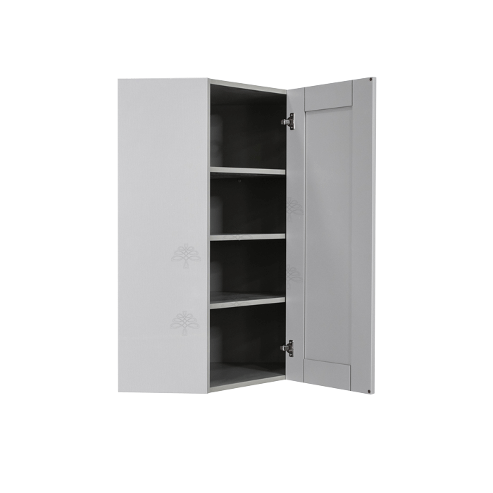 Anchester Gray Wall Diagonal Corner 1 Door 3 Adjustable Shelves