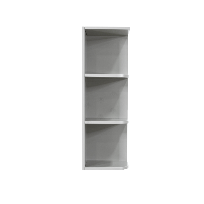 Anchester Gray Wall Open End Shelf No Door 2 Fixed Shelves