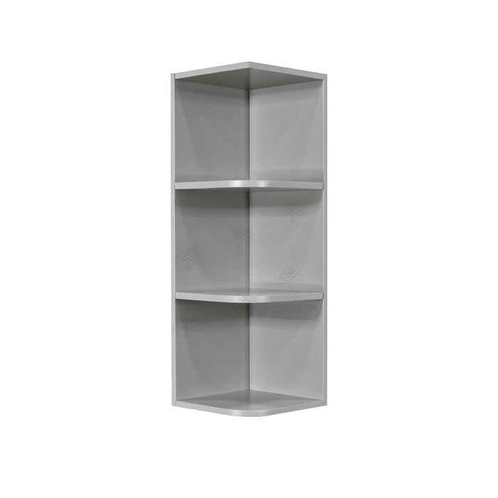 Anchester Gray Wall Open End Shelf No Door 2 Fixed Shelves