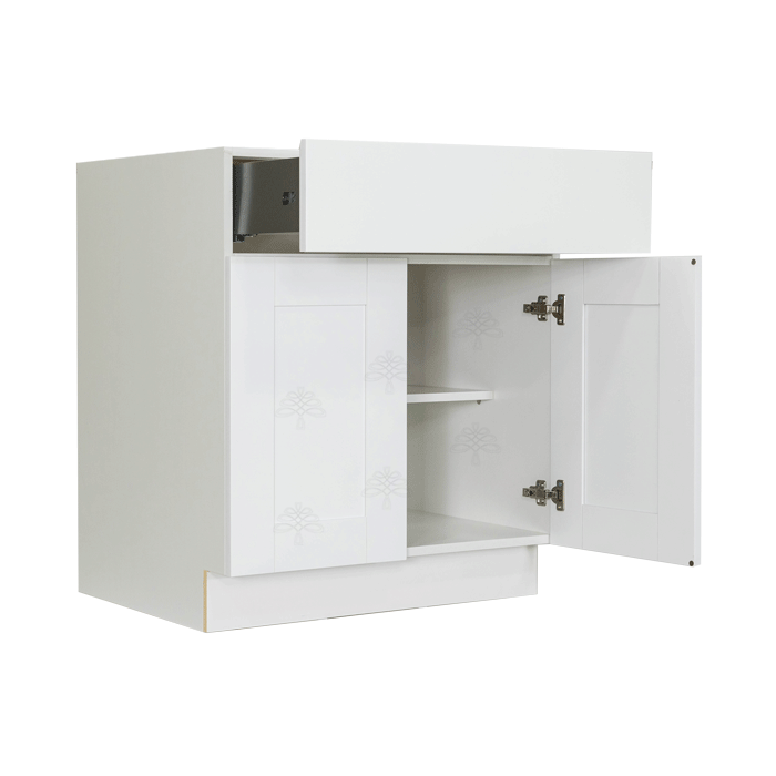 Anchester White Base Cabinet 1 Drawer 2 Doors 1 Adjustable Shelf