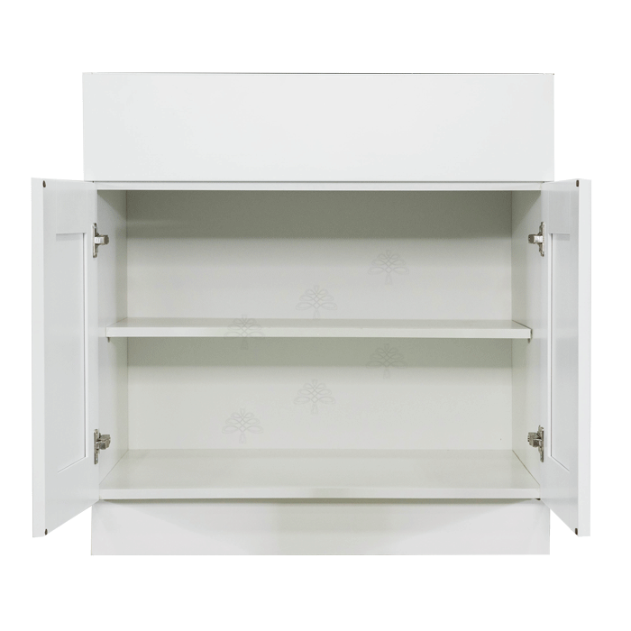 Anchester White Base Cabinet 2 Drawers 2 Doors 1 Adjustable Shelf