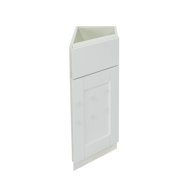 Anchester White Base End Angle Cabinet 1 Fake Drawer 1 Door Adjustable Shelf (Right)