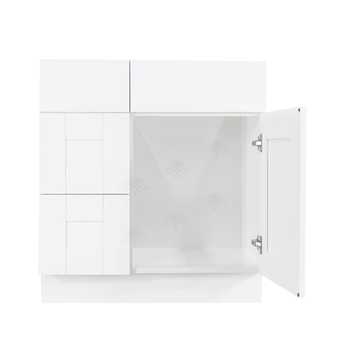 Anchester White Vanity Sink Base Cabinet 1 Dummy Drawer 1 Door (Left)