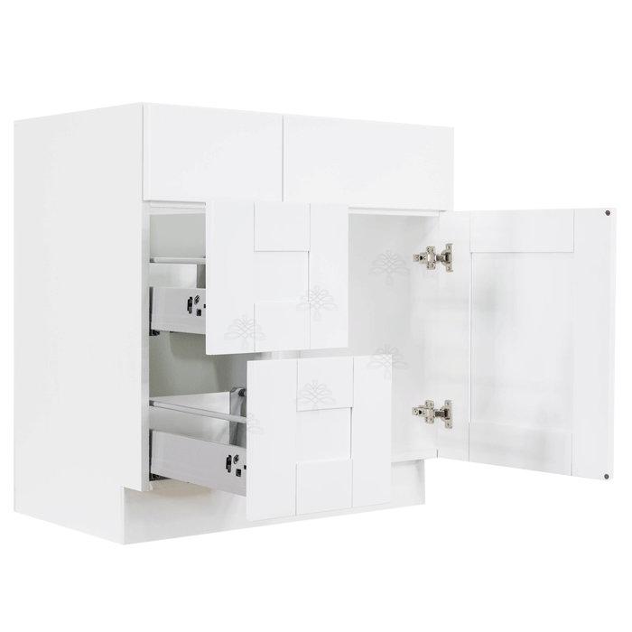 Anchester White Vanity Sink Base Cabinet 1 Dummy Drawer 1 Door (Left)