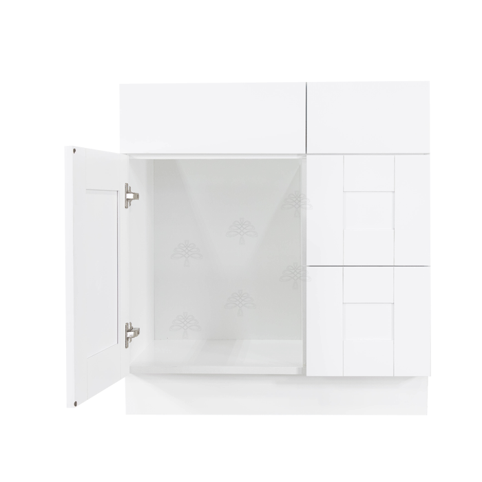 Anchester White Vanity Sink Base Cabinet 1 Dummy Drawer 1 Door (Right)
