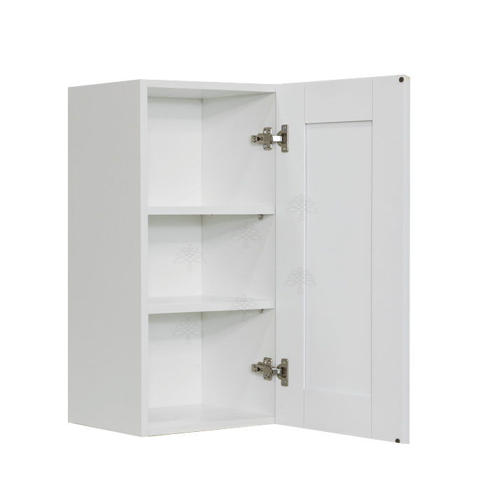 Anchester White Wall Cabinet 1 Door 2 Adjustable Shelves 30-inch Height