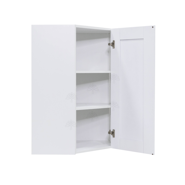 Anchester White Wall Diagonal Corner 1 Door 2 Adjustable Shelves