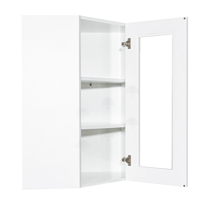 Anchester White Wall Diagonal Corner 1 Door 2 Adjustable Shelves
