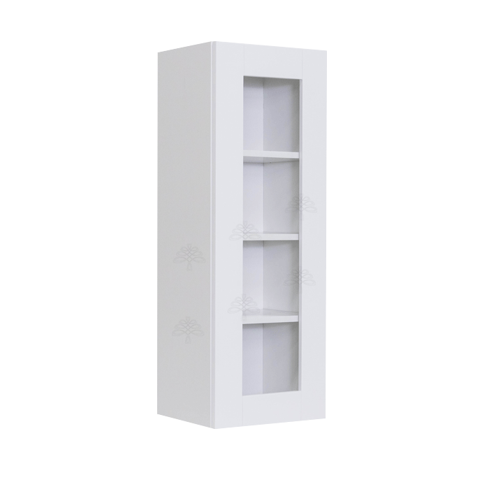 Anchester White Wall Mullion Door Cabinet 1 Door 3 Adjustable Shelves Glass Not Included