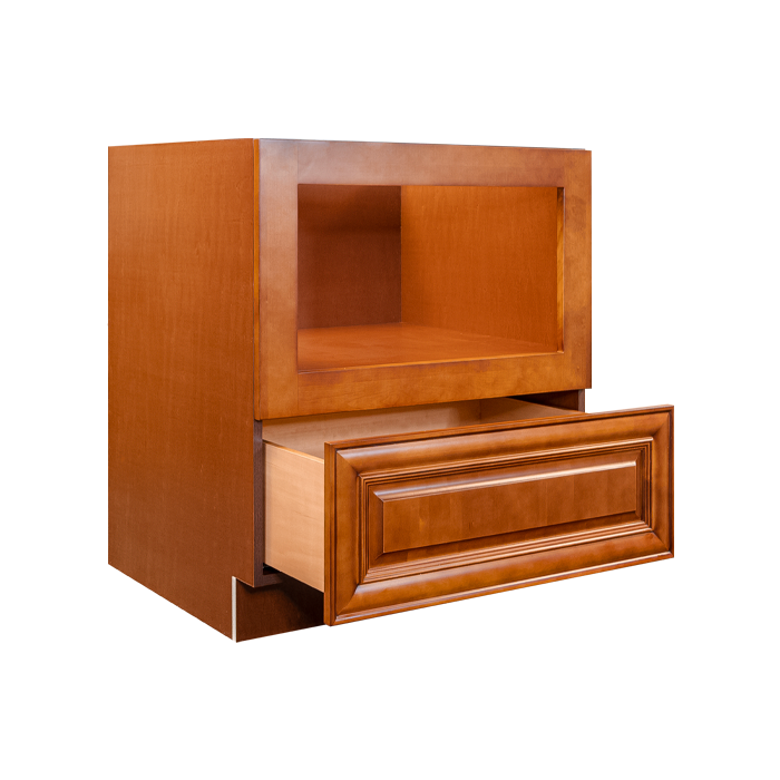 Cambridge Series Chestnut Finish Base Microwave with Drawer Cabinet