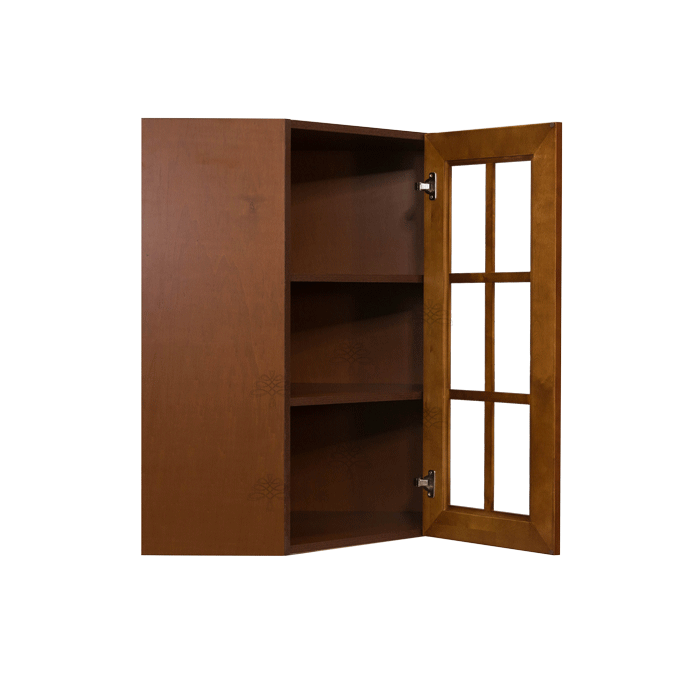 Cambridge Wall Mullion Door Diagonal Corner Cabinet 1 Door 2 Adjustable Shelves Glass Not Included