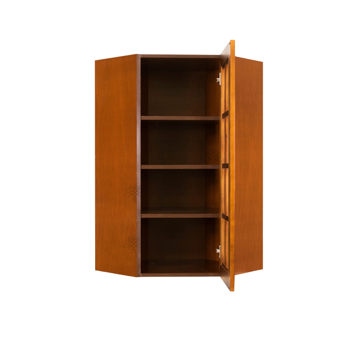 Cambridge Wall Mullion Door Diagonal Corner Cabinet 1 Door 3 Adjustable Shelves Glass Not Included