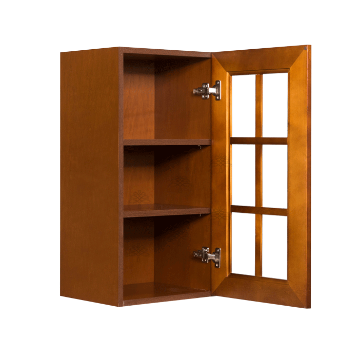Cambridge Wall Mullion Door Cabinet 1 Door 2 Adjustable Shelves 30 Inch Height Glass Not Included