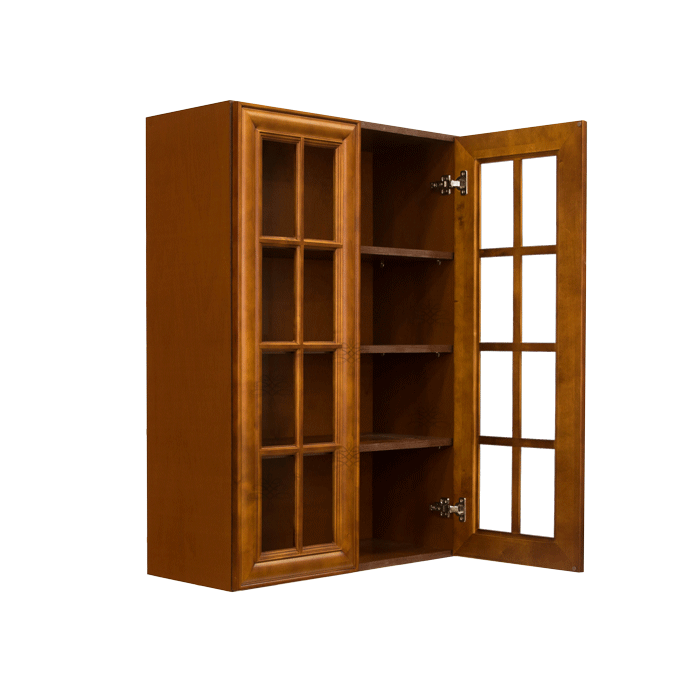 Cambridge Wall Mullion Door Cabinet 2 Doors 3 Adjustable Shelves Glass Not Included