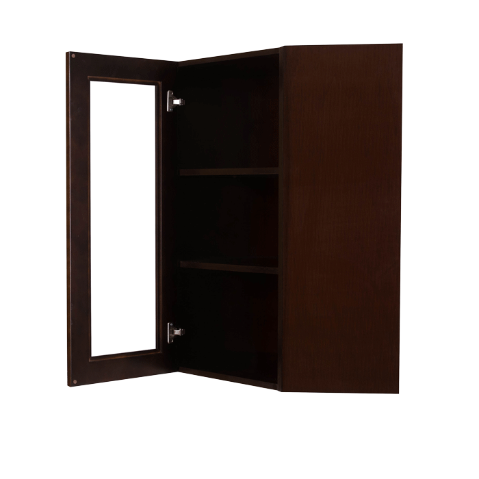 Edinburgh Wall Mullion Door Diagonal Corner Cabinet 1 Door 2 Adjustable Shelves Glass Not Included