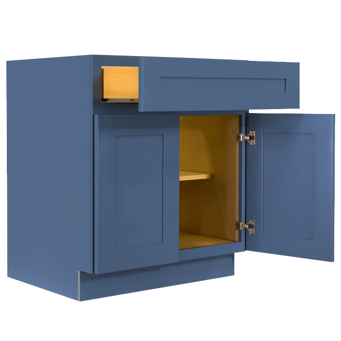 Lancaster Blue Base Cabinet 1 Drawer 2 Doors 1 Adjustable Shelf