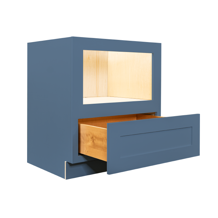 Lancaster Blue Shaker Base Microwave with Drawer Cabinet