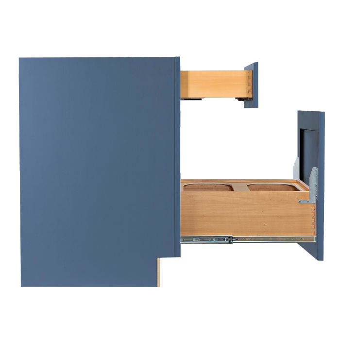 Lancaster Series Blue Shaker Base Waste Basket Cabinet