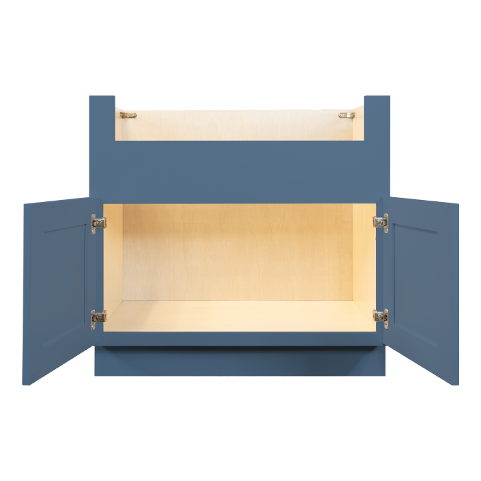 Lancaster Blue Shaker Farm Sink Base Cabinet