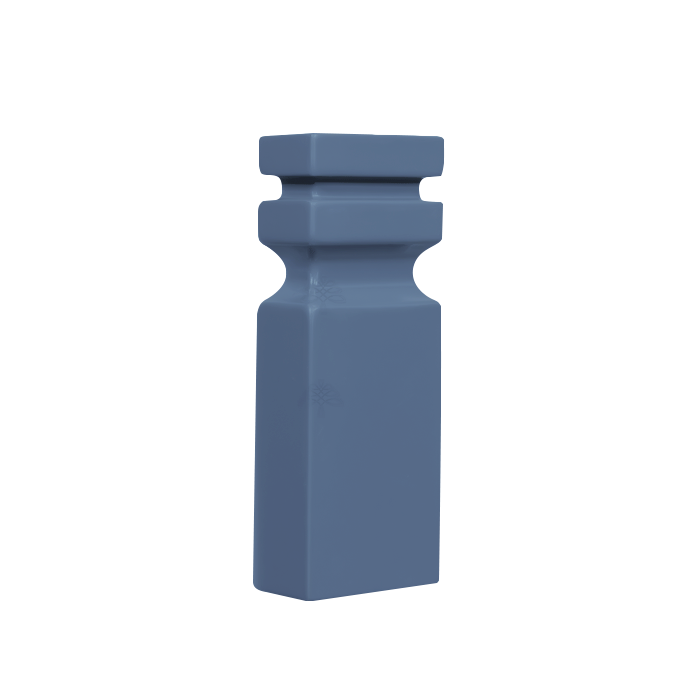 Lancaster Series Blue Shaker Cabinet Fluted Square Post End