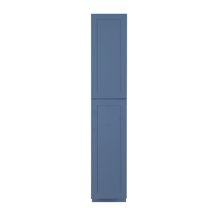 Lancaster Blue Tall Pantry 1 Upper Door and 1 Lower Door