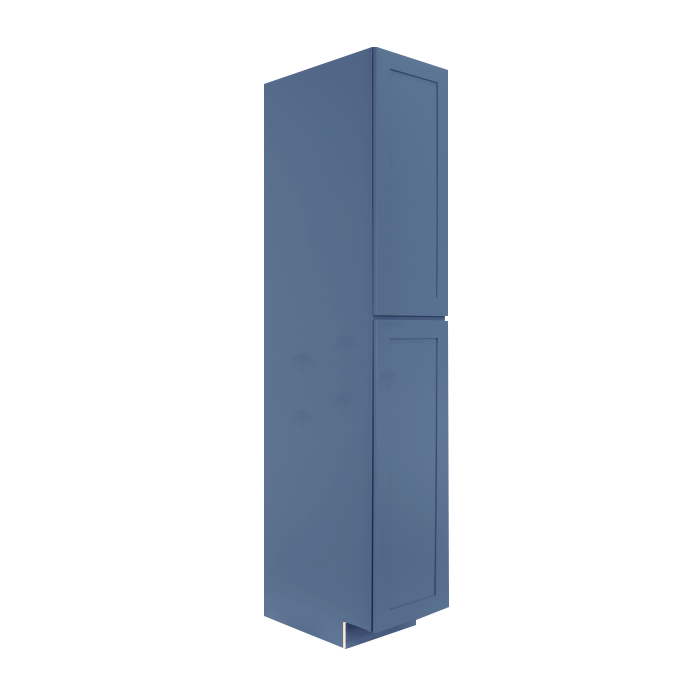 Lancaster Blue Tall Pantry 1 Upper Door and 1 Lower Door