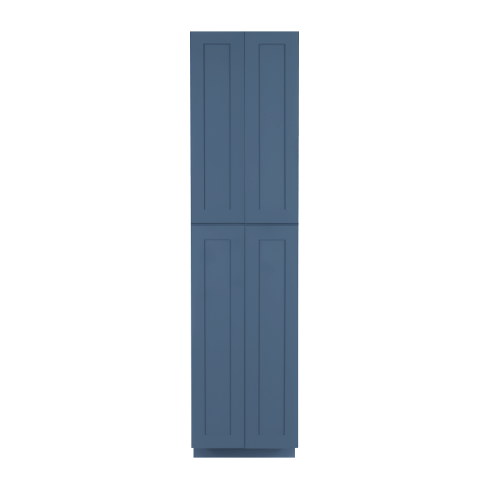 Lancaster Blue Tall Pantry 2 Upper Doors and 2 Lower Doors