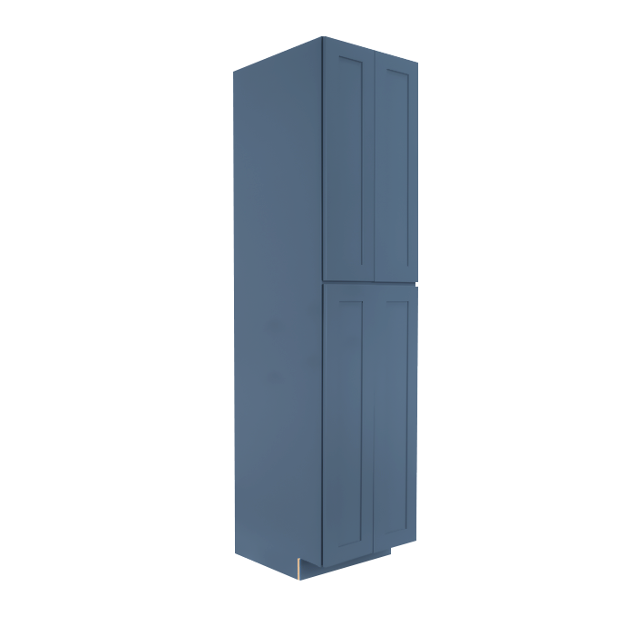 Lancaster Blue Tall Pantry 2 Upper Doors and 2 Lower Doors