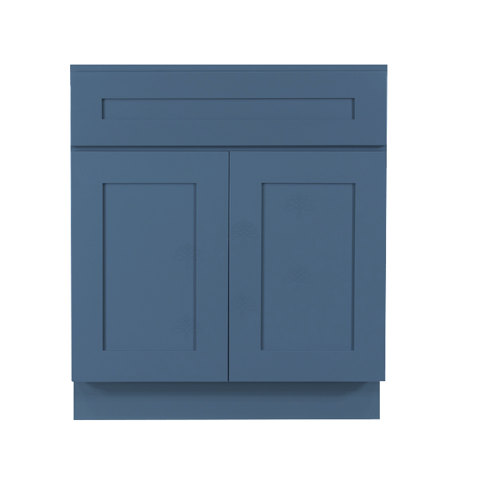 Lancaster Blue Sink Base Cabinet 1 Dummy Drawer 2 Doors