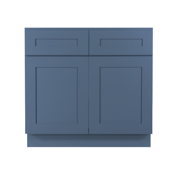 Lancaster Blue Sink Base Cabinet 2 Dummy Drawer 2 Doors