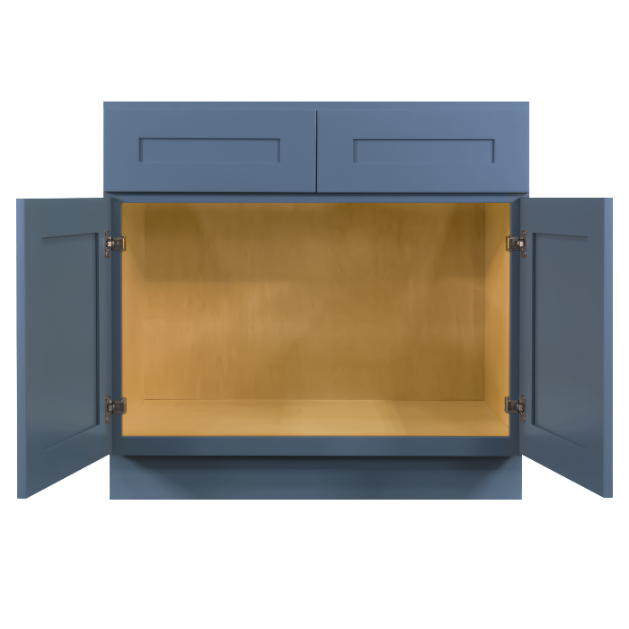 Lancaster Blue Sink Base Cabinet 2 Dummy Drawer 2 Doors