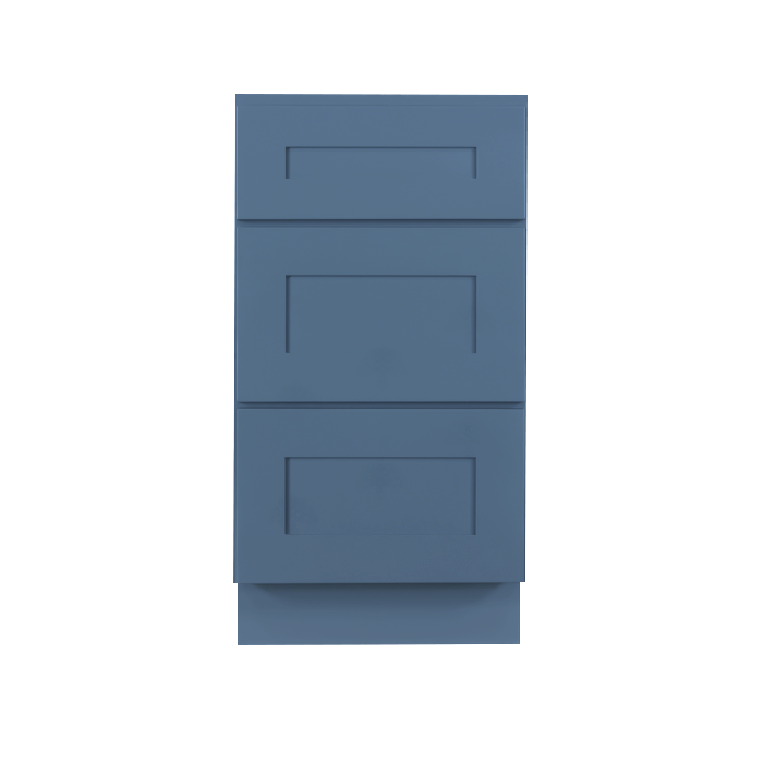 Lancaster Blue Vanity Drawer Base Cabinet 3 Drawers