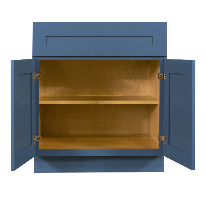 Lancaster Blue Vanity Sink Base Cabinet 1 Dummy Drawer 2 Doors