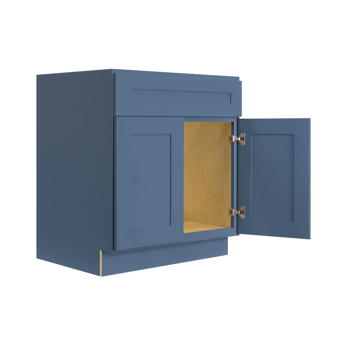 Lancaster Blue Vanity Sink Base Cabinet 1 Dummy Drawer 2 Doors