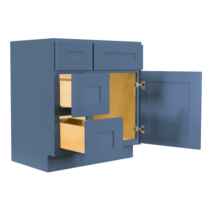 Lancaster Blue Vanity Sink Base Cabinet 1 Dummy Drawer 1 Door (Left)