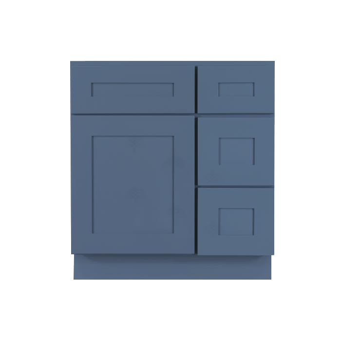 Lancaster Blue Vanity Sink Base Cabinet 1 Dummy Drawer 1 Door (Right)