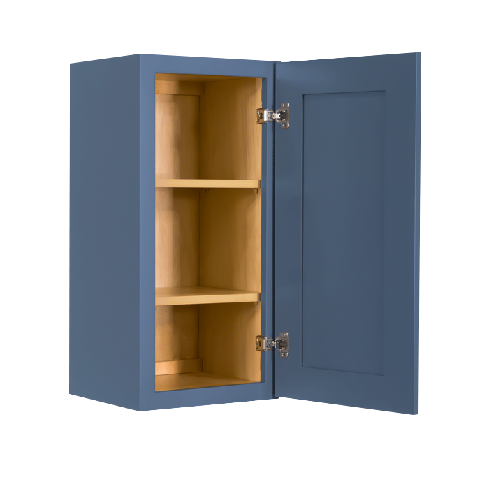 Lancaster Blue Wall Cabinet 1 Door 2 Adjustable Shelves 30-inch Height