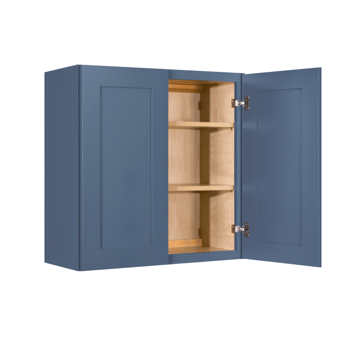 Lancaster Blue Wall Cabinet 2 Doors 2 Adjustable Shelves With 30-inch Height