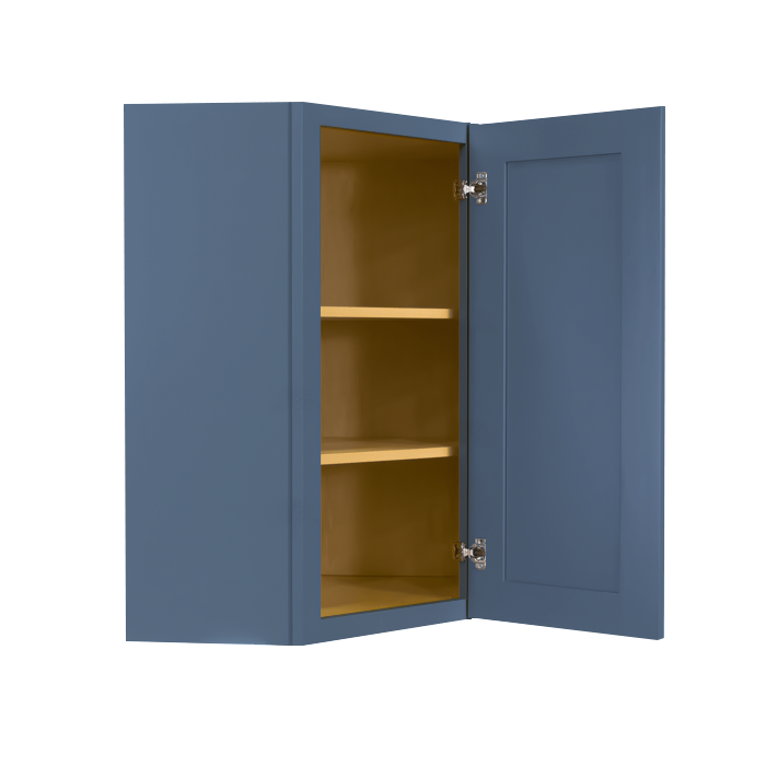 Lancaster Blue Wall Diagonal Corner 1 Door 2 Adjustable Shelves