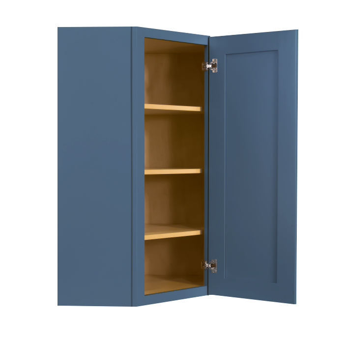 Lancaster Blue Wall Diagonal Corner 1 Door 3 Adjustable Shelves