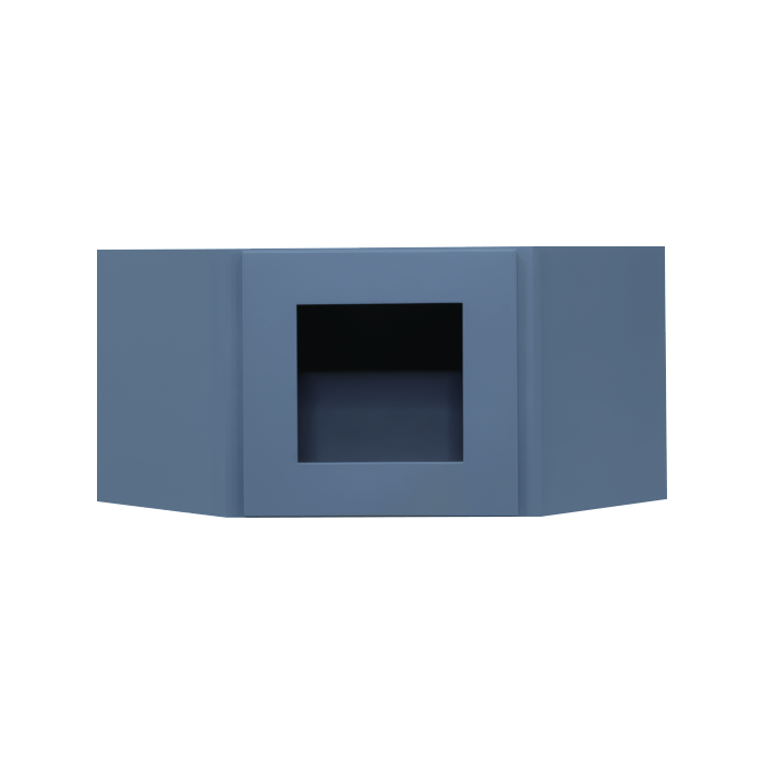 Lancaster Blue Wall Diagonal Mullion Door Cabinet 1 Door No Shelf Glass Not Included