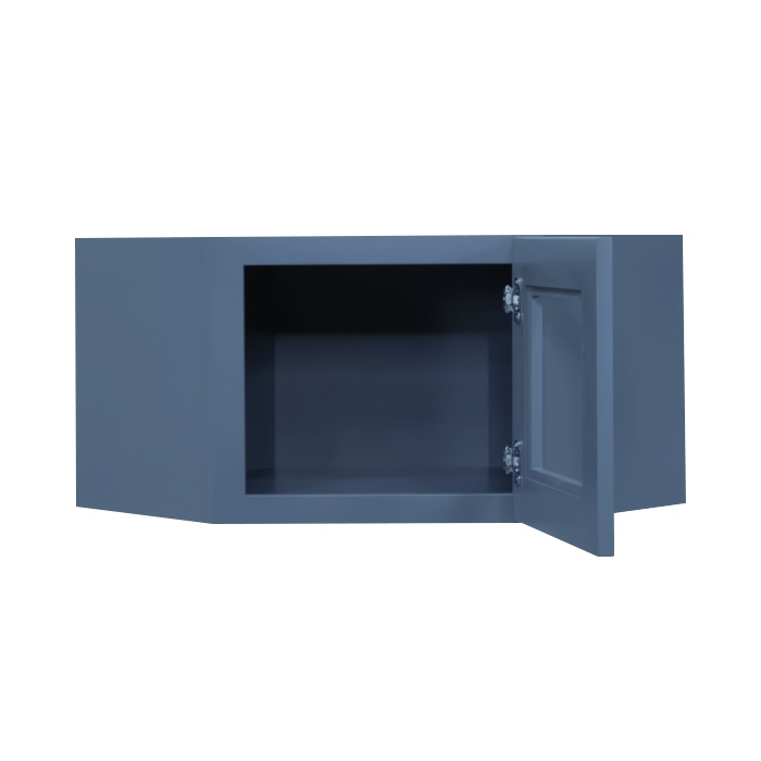 Lancaster Blue Wall Diagonal Mullion Door Cabinet 1 Door No Shelf Glass Not Included