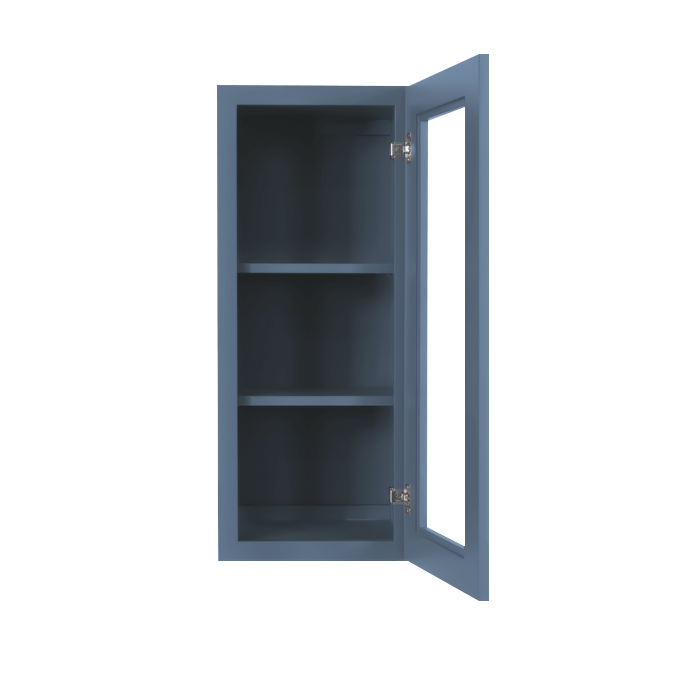 Lancaster Blue Wall Mullion Door Cabinet 1 Door 2 Adjustable Shelves Glass not Included