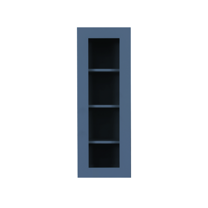Lancaster Blue Wall Mullion Door Cabinet 1 Door 3 Adjustable Shelves Glass not Included